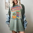 Unearth A Story Cute Turtle Reading Books Librarian Women's Comfort Colors T-Shirt Berry