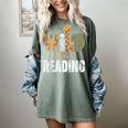 Wild About Reading Books Animal Theme Bookworm Library Day Women's Comfort Colors T-Shirt Berry