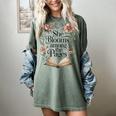 Women's She Blooms Among The Pages Women Mom Wife Floral Book Lover Women's Comfort Colors T-Shirt Berry