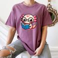 Adorable Book Lover Axolotl With Reading Glasses Cute Women's Comfort Colors T-Shirt Blue Jean Adorable Book Lover Axolotl With Reading Glasses Cute Women's Comfort Colors T-Shirt Blue Jean