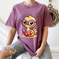 Adorable Book Lover Ostrich With Reading Glasses Cute Women's Comfort Colors T-Shirt Blue Jean