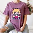 Adorable Book Lover Persian Cat With Reading Glasses Cute Women's Comfort Colors T-Shirt Blue Jean Adorable Book Lover Persian Cat With Reading Glasses Cute Women's Comfort Colors T-Shirt Blue Jean