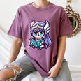 Adorable Book Lover Valkyrie With Reading Glasses Cute Women's Comfort Colors T-Shirt Blue Jean