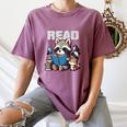Animals Raccoon Reading Book Librarian Across America Kids Women's Comfort Colors T-Shirt Blue Jean