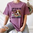 Basset Hound Dog Breed Life Is Better With Books And a For Men Women Girls Kids Women's Comfort Colors T-Shirt Blue Jean