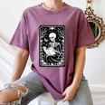 Book Lover The Reader Tarot Card Skeleton Reading Women's Comfort Colors T-Shirt Blue Jean