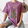 Bookmas Christmas Book Tree Book Lover English Teacher Women's Comfort Colors T-Shirt Blue Jean