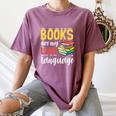 Books Are My Love Language Stack Women's Comfort Colors T-Shirt Blue Jean