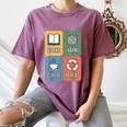 Books Yarn Coffee Repeat Crocheting Women's Comfort Colors T-Shirt Blue Jean Books Yarn Coffee Repeat Crocheting Women's Comfort Colors T-Shirt Blue Jean