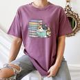 Cat On Books Pets Cats Reading Book Nerd Read Reader Bookcat Women's Comfort Colors T-Shirt Blue Jean