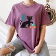Cat Midcentury With Book And Coffee Atomic Age Mid Century Women's Comfort Colors T-Shirt Blue Jean Cat Midcentury With Book And Coffee Atomic Age Mid Century Women's Comfort Colors T-Shirt Blue Jean