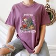 Christmas Outfit I Prefer Halloween Book Reading Skeleton Women's Comfort Colors T-Shirt Blue Jean