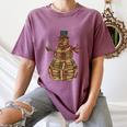 Christmas Snowman Made Of Books Holiday Reading Xmas Women's Comfort Colors T-Shirt Blue Jean