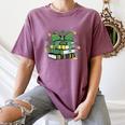 Coquette Bow Books St Patrick's Shamrock Bookworm Librarian Women's Comfort Colors T-Shirt Blue Jean