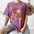 Coquette Teacher School Supplies Bows Books Globe Apple Cute Women's Comfort Colors T-Shirt Blue Jean