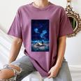 Cosmic Botanical Book Lover Reading Women's Comfort Colors T-Shirt Blue Jean