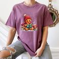 Cozy Gingerbread Christmas Reading Book Xmas Snowflakes Fall Women's Comfort Colors T-Shirt Blue Jean
