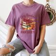 Cozy Readers Book Society Fall Autumn Floral Pumpkin Season Women's Comfort Colors T-Shirt Blue Jean