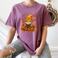 Cute Autumn Gnome Reading Pumpkin Book Lover Women's Comfort Colors T-Shirt Blue Jean