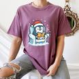 Cute Christmas Penguin Reading Book Cozy Winter Holiday Art Women's Comfort Colors T-Shirt Blue Jean Cute Christmas Penguin Reading Book Cozy Winter Holiday Art Women's Comfort Colors T-Shirt Blue Jean