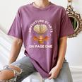 Cute Dragon Book Hot Air Balloon Adventure Fantasy Reading Women's Comfort Colors T-Shirt Blue Jean