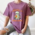Cute Halloween Teacher Librarian Mummy Reading Books Women's Comfort Colors T-Shirt Blue Jean