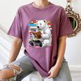 Cute Polar Bear Is Reading a Book Reading Polar Bear Women's Comfort Colors T-Shirt Blue Jean