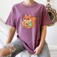 Cute Squirrel Reading A Book Lovers Anime Kawaii Women Kids Women's Comfort Colors T-Shirt Blue Jean