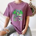 Dragon Reading Books Bookworm Women's Comfort Colors T-Shirt Blue Jean