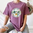 Duck Wilderness Book Reading Illustration Floral Women's Comfort Colors T-Shirt Blue Jean