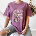 Easily Distracted By Dogs And Books Reader Animal Dog Women's Comfort Colors T-Shirt Blue Jean