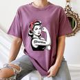 Female Librarian Rosie Riveter Book Guardian Woman Women's Comfort Colors T-Shirt Blue Jean