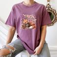Fox And Book Lover Graphic For Women And Spring Pink Flower Women's Comfort Colors T-Shirt Blue Jean