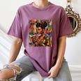 Geometric History Educated Women Reading Book Melanin Women's Comfort Colors T-Shirt Blue Jean