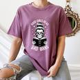 Good Girls Read Bad Books Skeleton Women's Comfort Colors T-Shirt Blue Jean