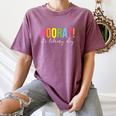 Hooray It's Library Day Teacher Reader Books Back To School Women's Comfort Colors T-Shirt Blue Jean