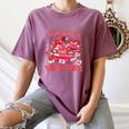 HUGvyn All Booked For Valentines Teacher Book Reading Heart Women's Comfort Colors T-Shirt Blue Jean