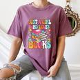 Just A Girl Who Loves Books Reading Cute Bookworm Girls Kids Women's Comfort Colors T-Shirt Blue Jean