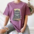 Just A Girl Who Loves Cats & Books Bookish Women Women's Comfort Colors T-Shirt Blue Jean