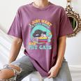 I Just Want To Read Books And Pet Cats Cat Book Lovers Women's Comfort Colors T-Shirt Blue Jean