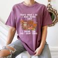 Knitting Reading Books Drinking Tea Knitter Knit Women's Comfort Colors T-Shirt Blue Jean