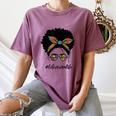 Librarian Teacher Messy Bun Life Book Library Back To School Women's Comfort Colors T-Shirt Blue Jean