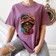 Melanin Girl Afro Book Lover Librarian Teacher Student Women's Comfort Colors T-Shirt Blue Jean