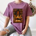 Melanin Girl Locs Book Lover Librarian Teacher Student Women's Comfort Colors T-Shirt Blue Jean