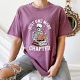 One More Chapter Skeleton Reading Books Lovers Readers Women's Comfort Colors T-Shirt Blue Jean