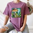 Rabbit Reading Book Under Large Mushroom Easter Bandana Women's Comfort Colors T-Shirt Blue Jean