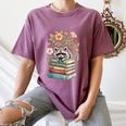 Raccoon Books Reading Flowers Women's Comfort Colors T-Shirt Blue Jean Raccoon Books Reading Flowers Women's Comfort Colors T-Shirt Blue Jean