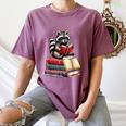 Raccoon Reading Books Matching Bookworm Readers Librarian Women's Comfort Colors T-Shirt Blue Jean