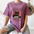i Read Books And i Know Things Cat Reading Coffee Women's Comfort Colors T-Shirt Blue Jean