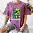 Readasaurus Reading Dinosaur Book Reader Bookworm Women's Comfort Colors T-Shirt Blue Jean